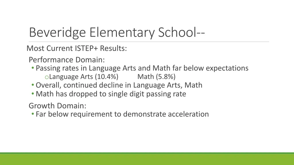 beveridge elementary school most current istep