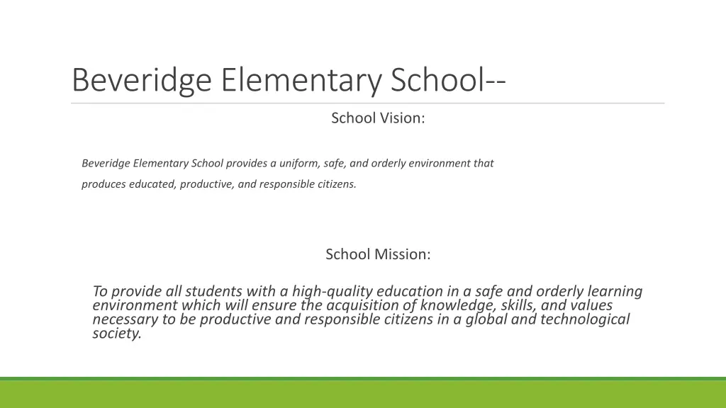 beveridge elementary school