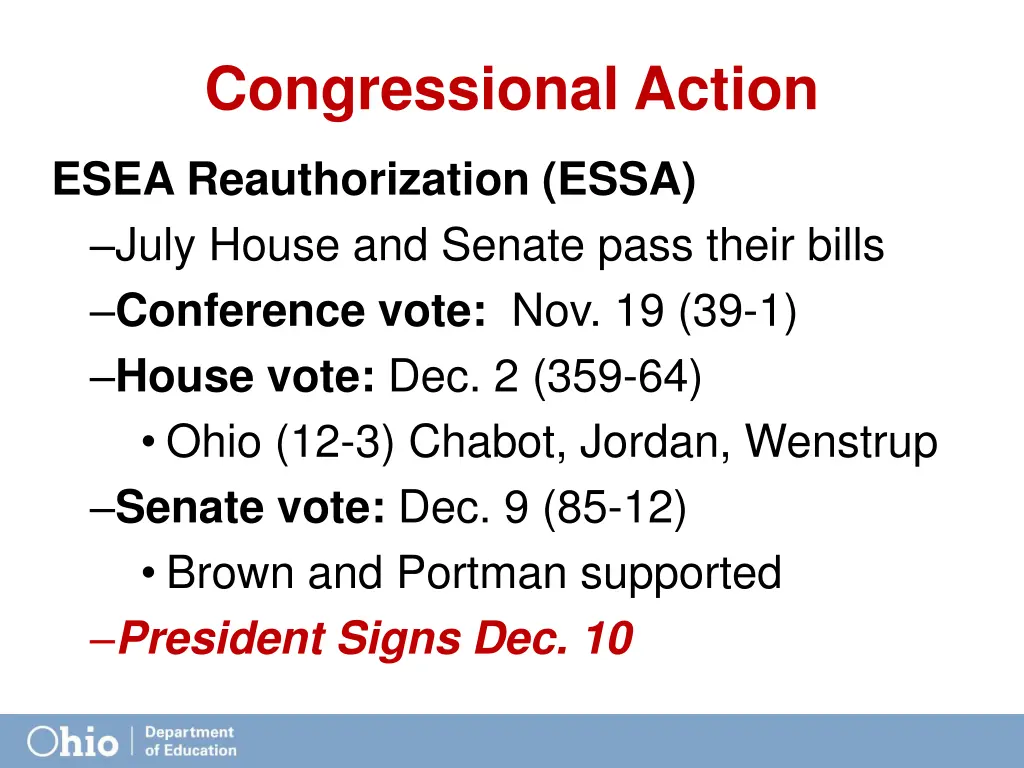 congressional action 1