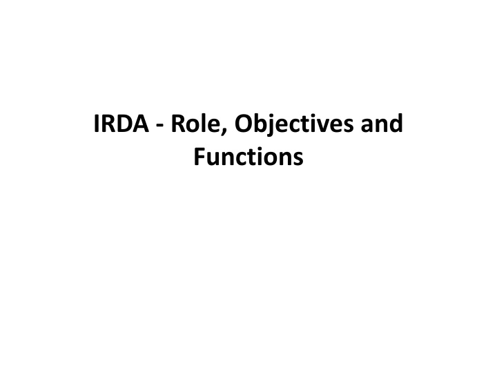 irda role objectives and functions