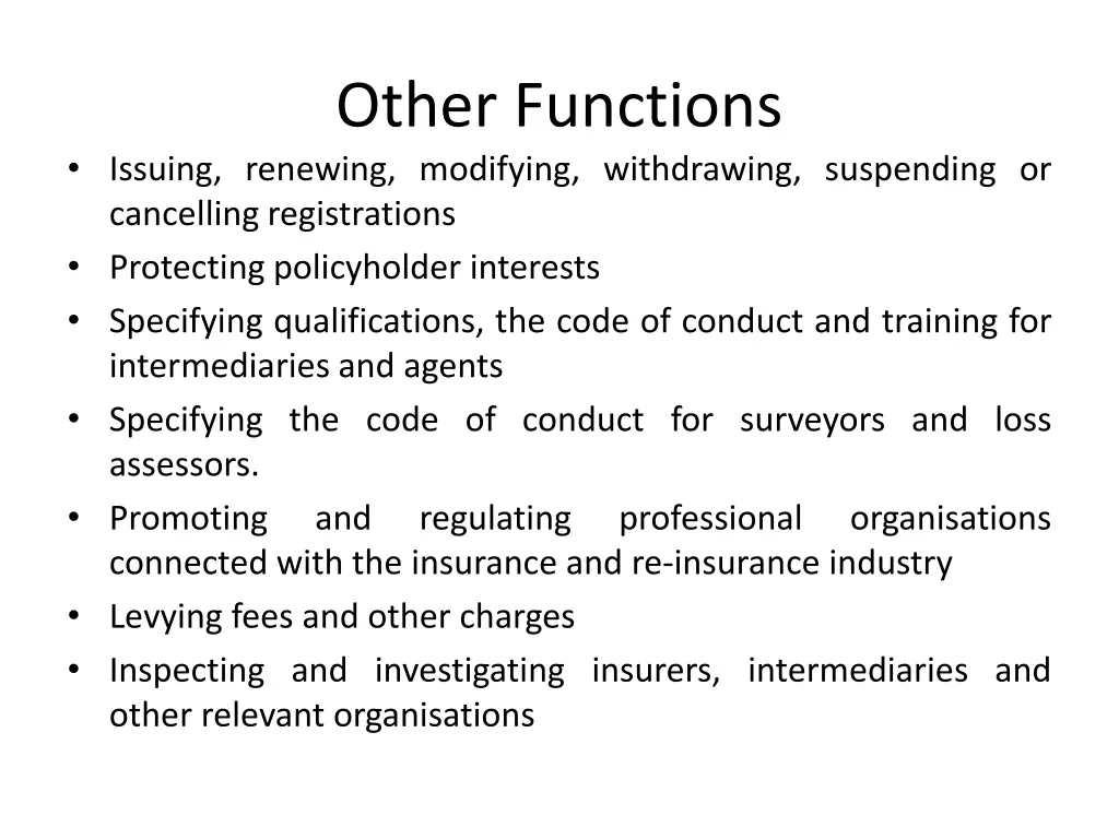 other functions