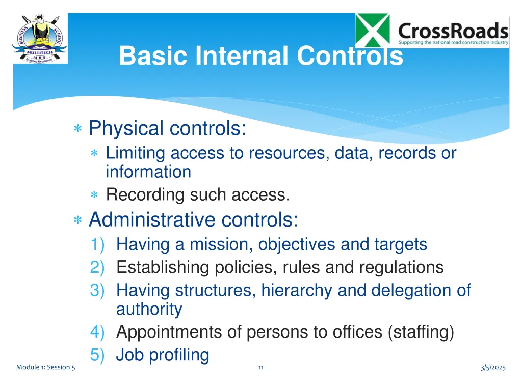 basic internal controls