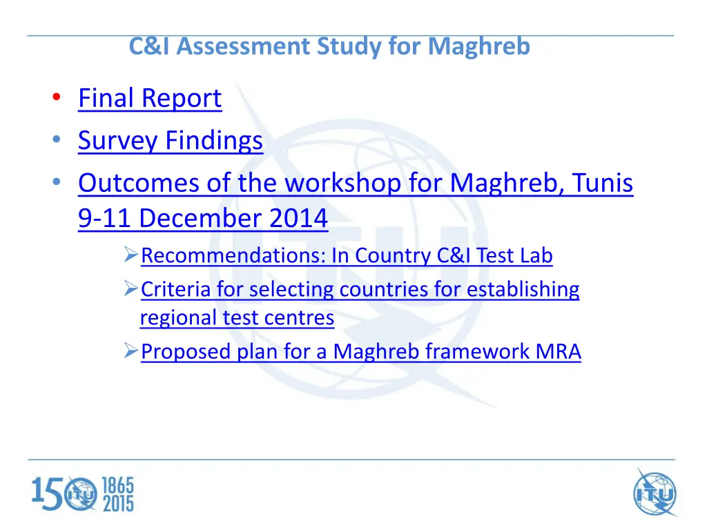c i assessment study for maghreb