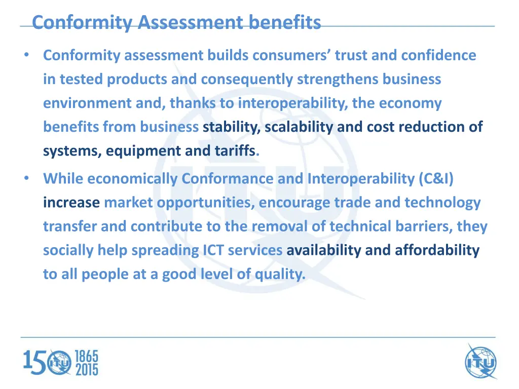 conformity assessment benefits