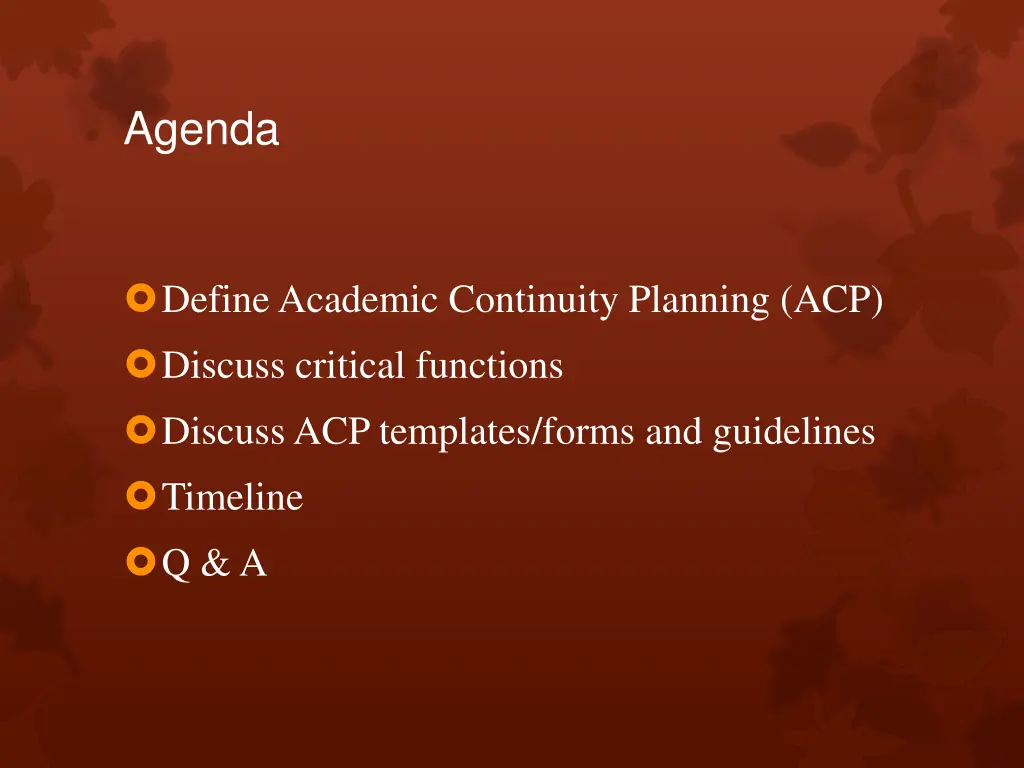 agenda