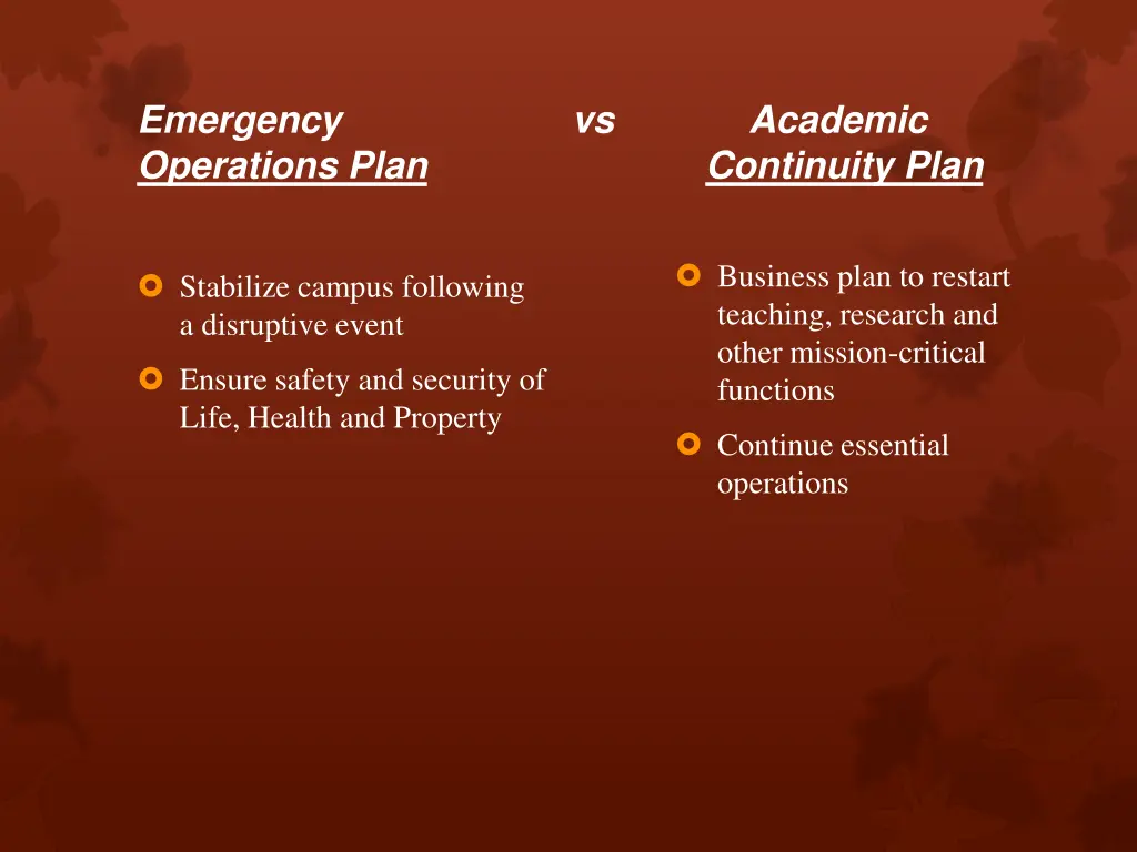 emergency operations plan