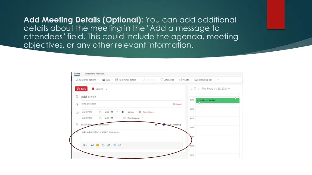add meeting details optional