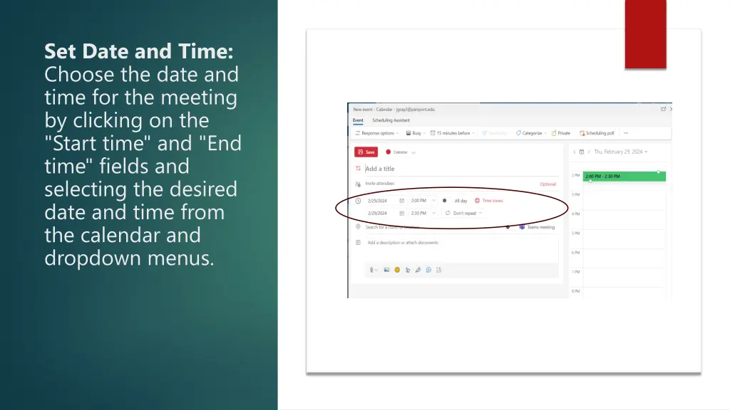 set date and time choose the date and time