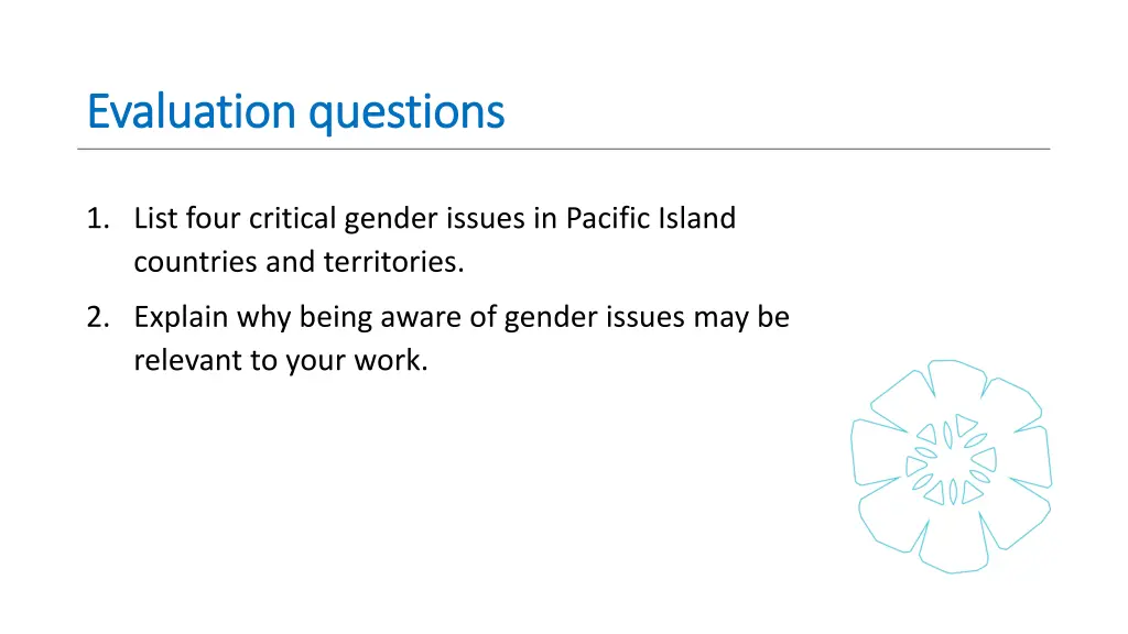 evaluation questions evaluation questions