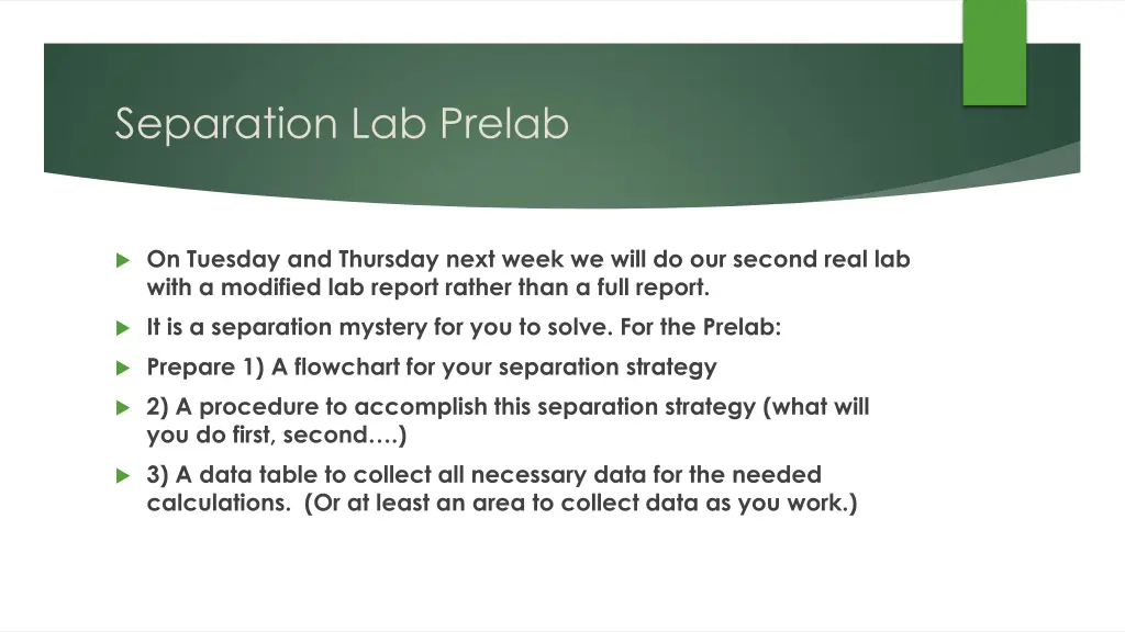separation lab prelab