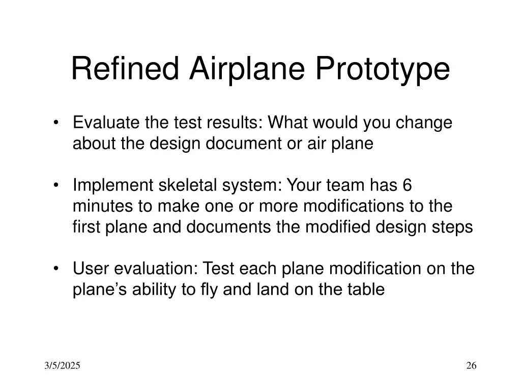 refined airplane prototype