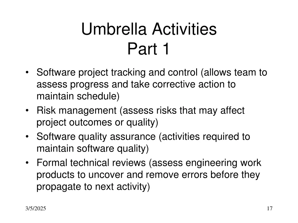 umbrella activities part 1