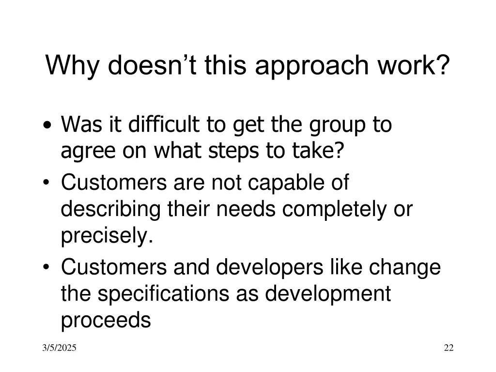 why doesn t this approach work