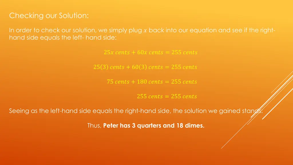 checking our solution