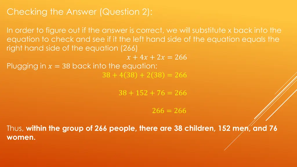 checking the answer question 2
