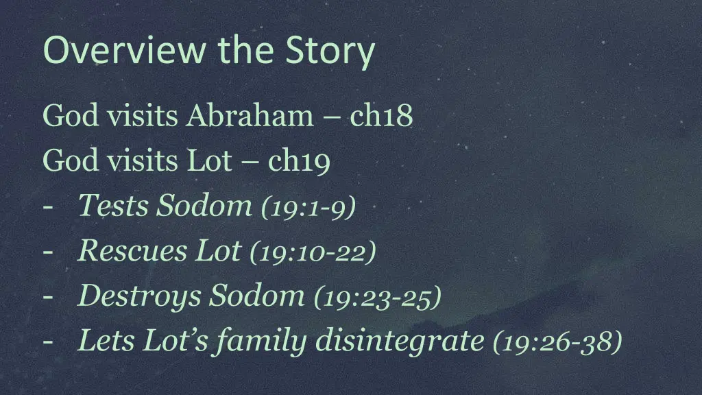overview the story 1
