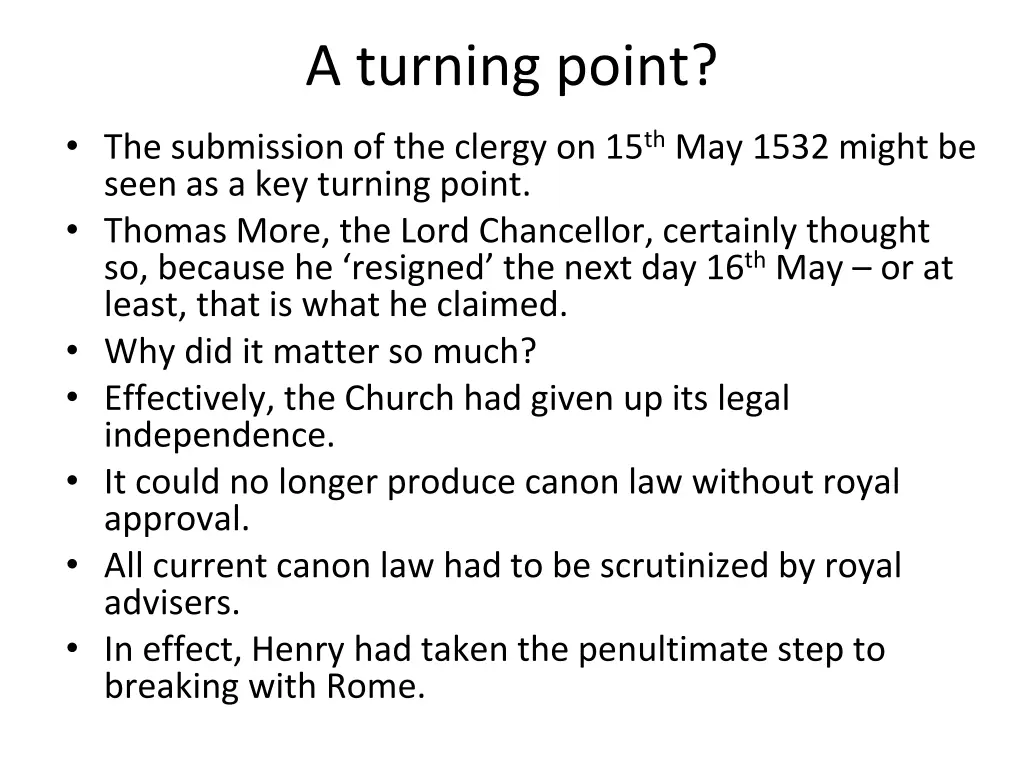 a turning point