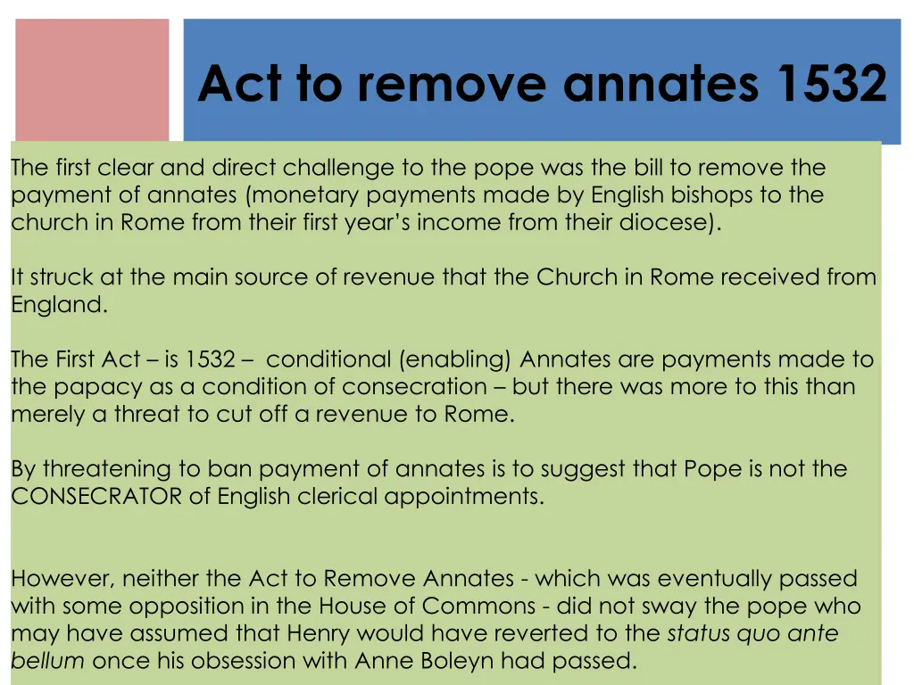 act to remove annates 1532