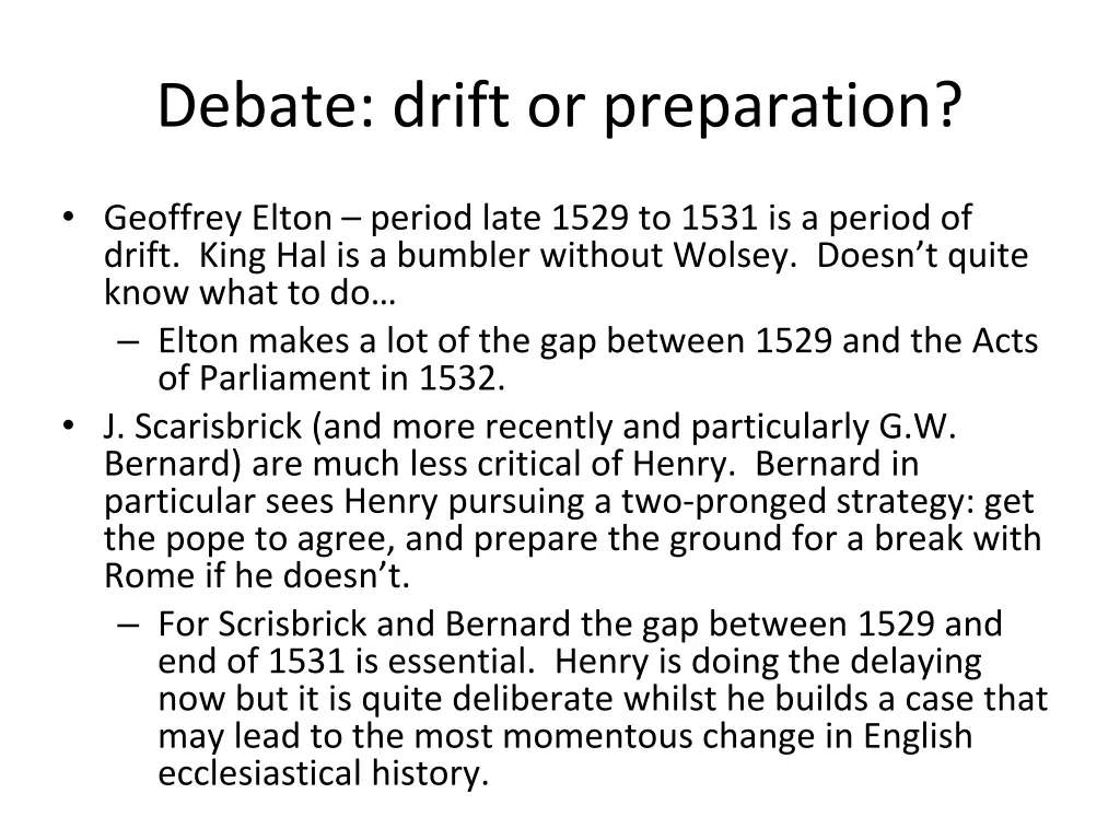 debate drift or preparation