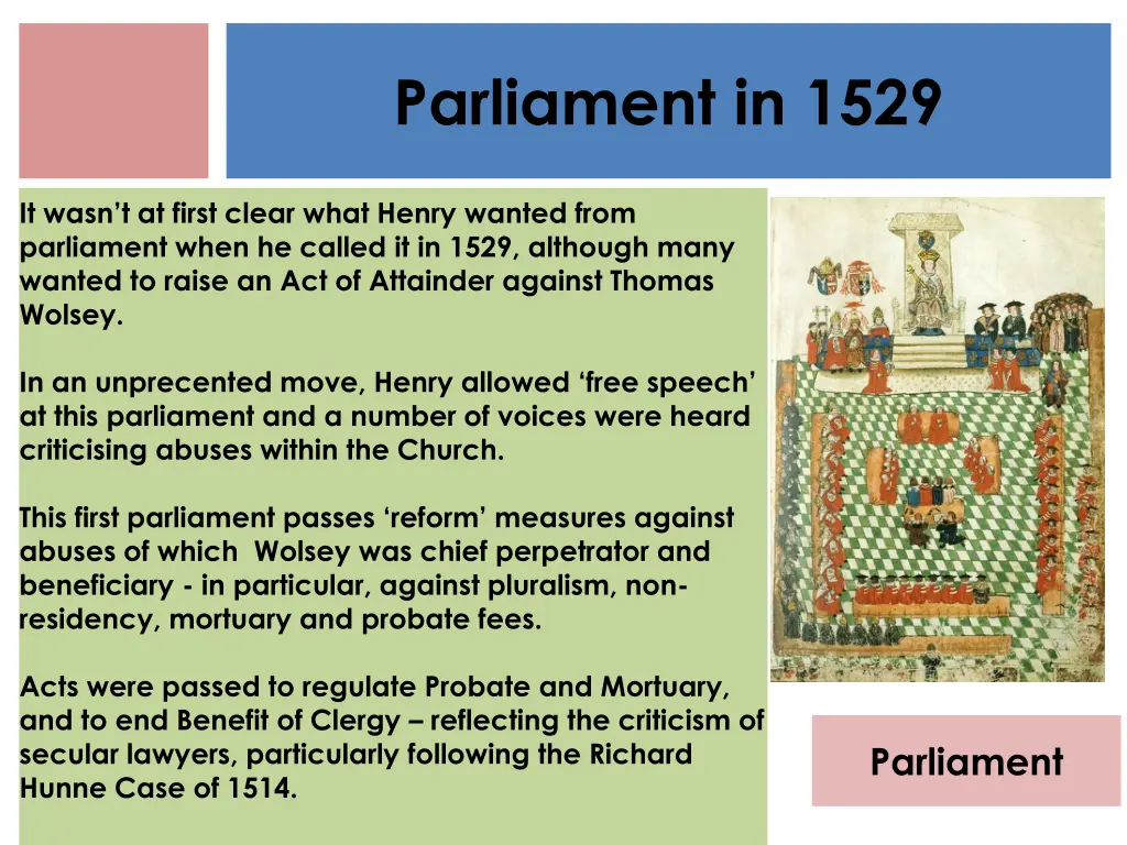 parliament in 1529
