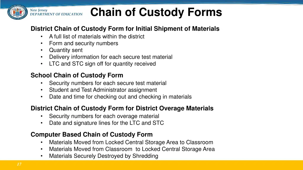 chain of custody forms