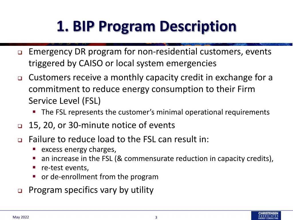 1 bip program description