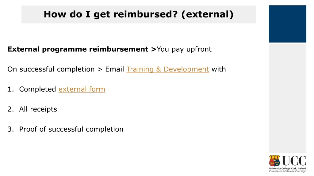 how do i get reimbursed external