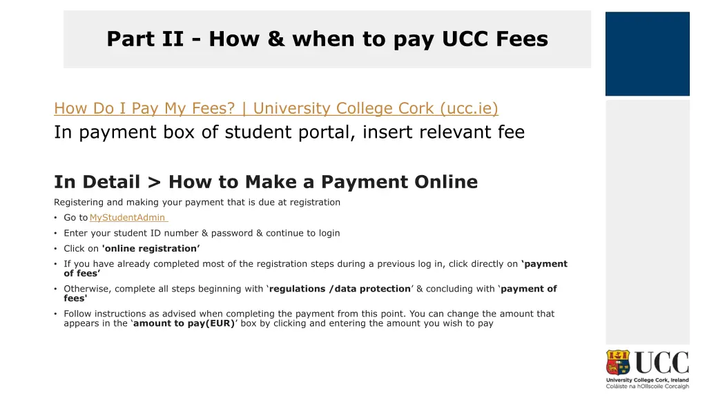 part ii how when to pay ucc fees
