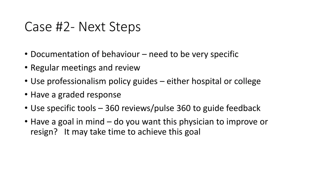 case 2 next steps