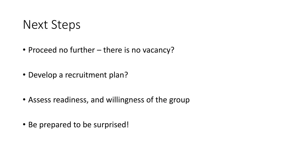 next steps