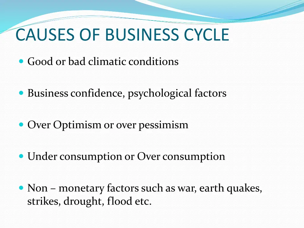 causes of business cycle