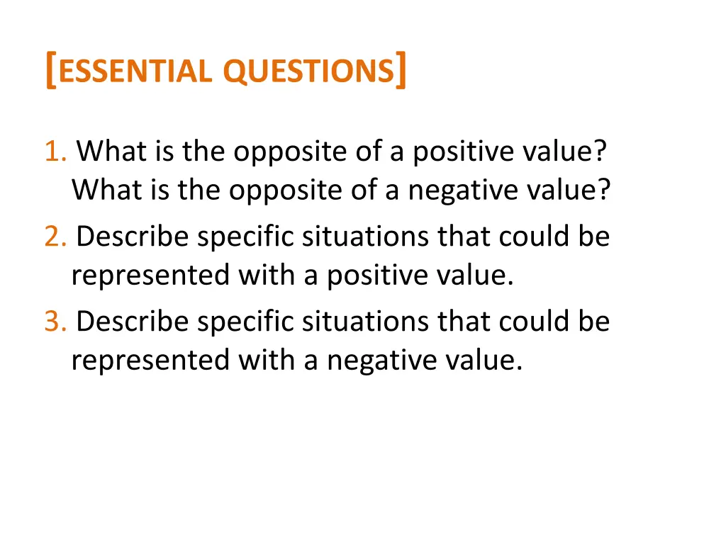 essential questions