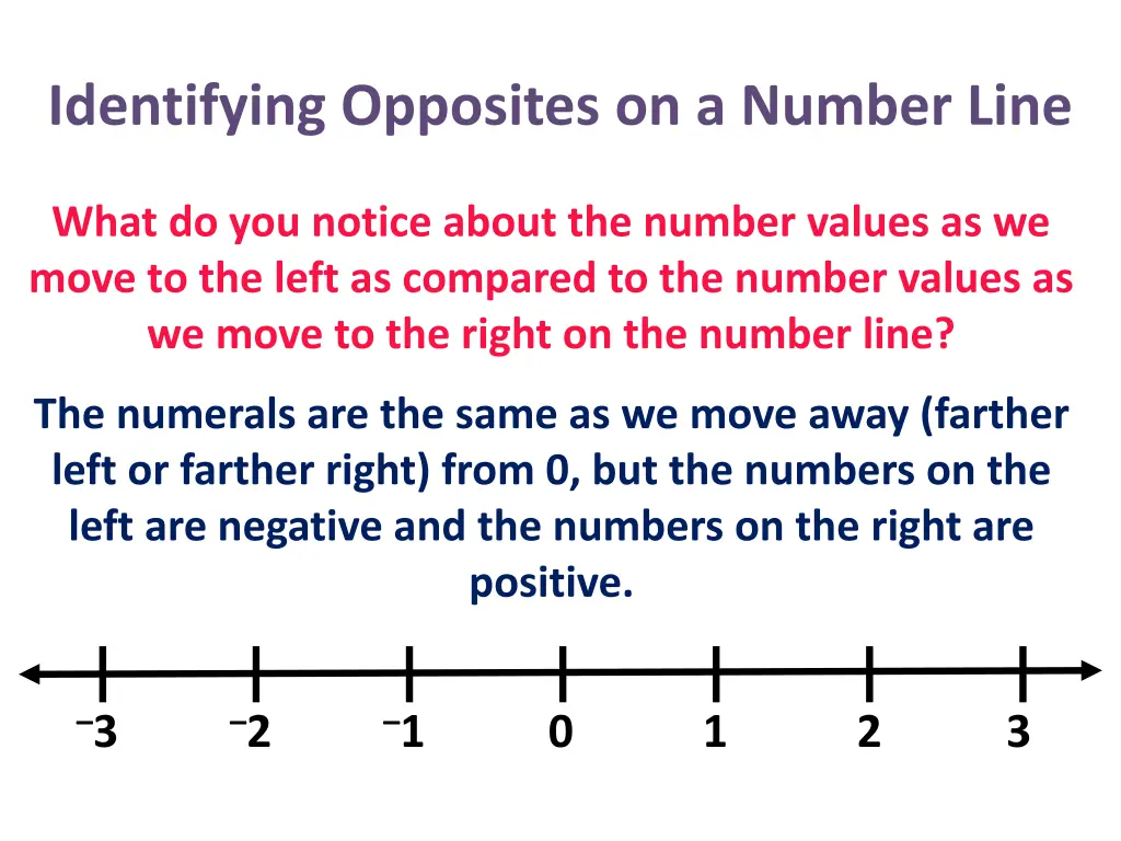identifying opposites on a number line 7