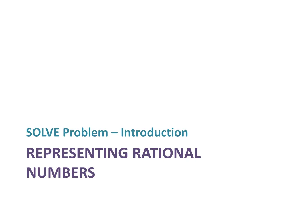 solve problem introduction
