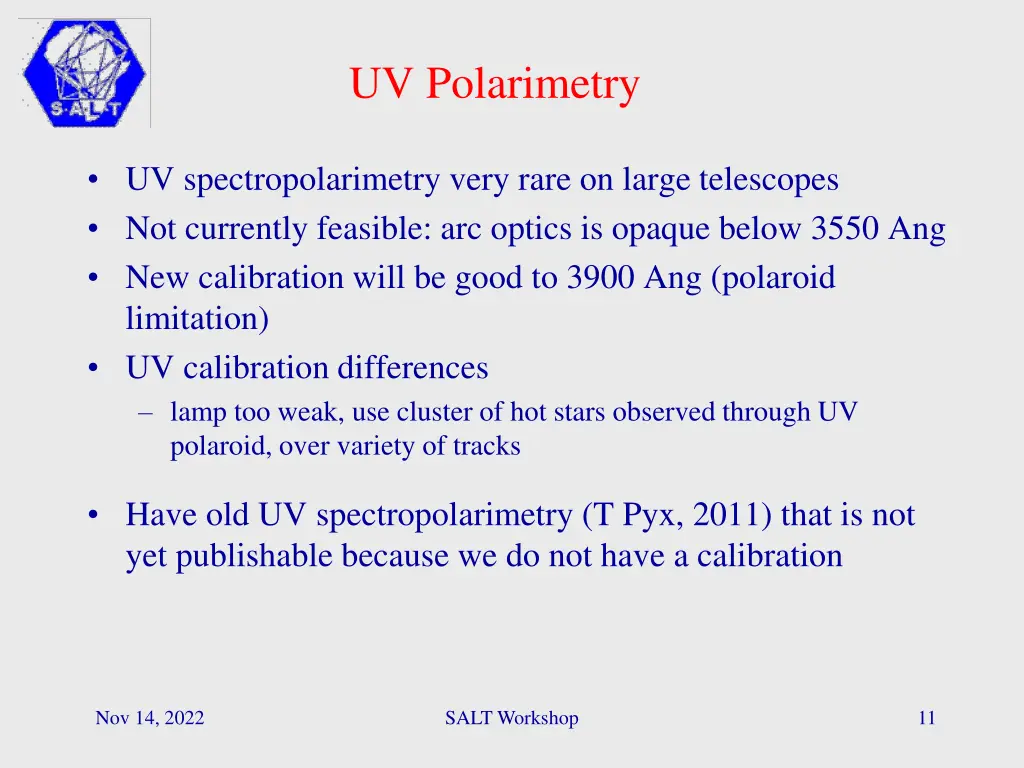 uv polarimetry