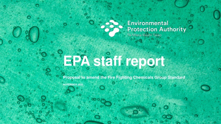 epa staff report