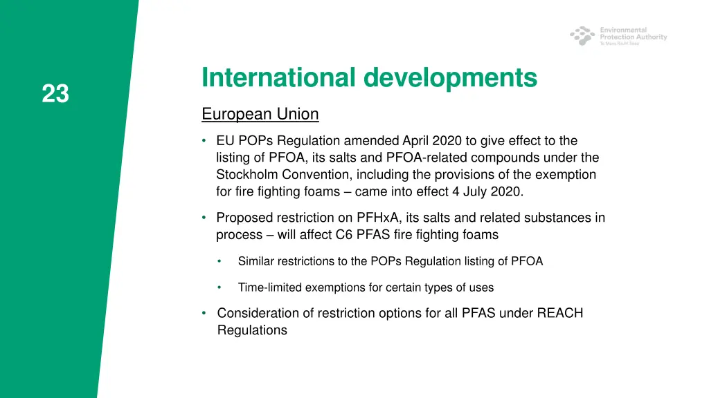international developments 1