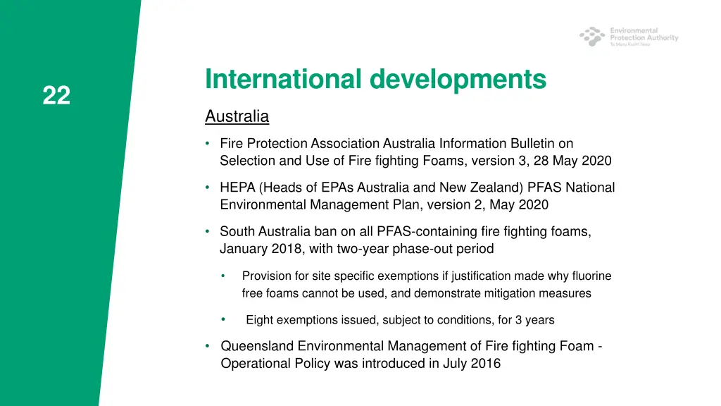 international developments