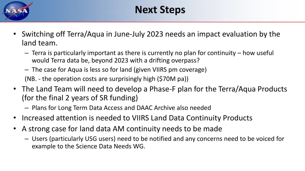 next steps