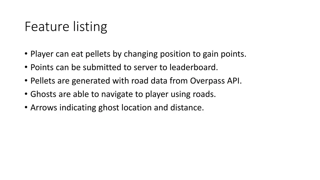 feature listing