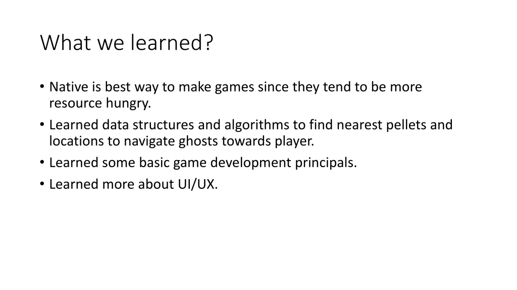 what we learned
