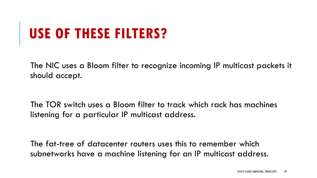 use of these filters