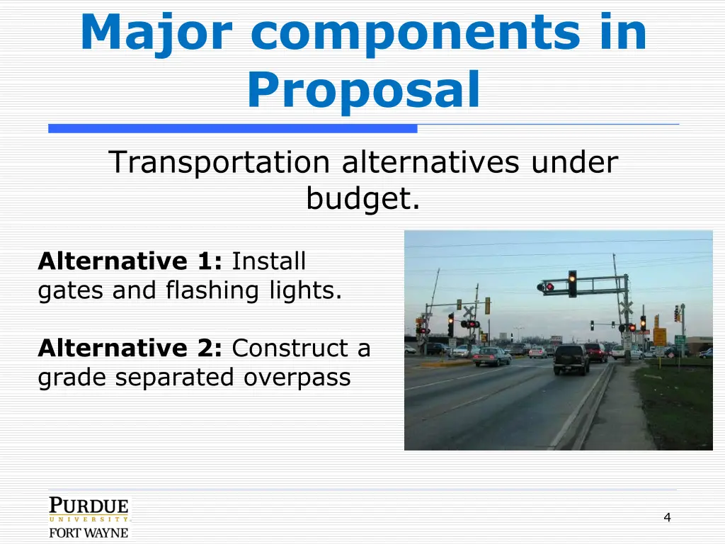 major components in proposal