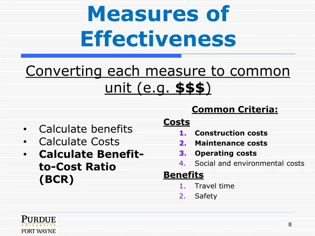measures of effectiveness 1