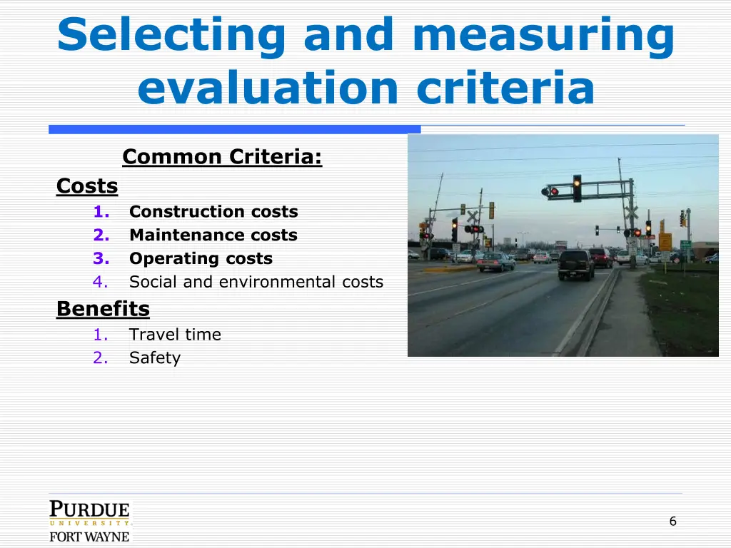 selecting and measuring evaluation criteria
