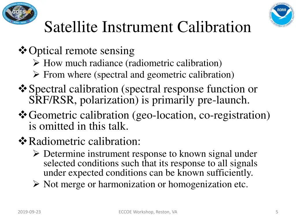 satellite instrument calibration