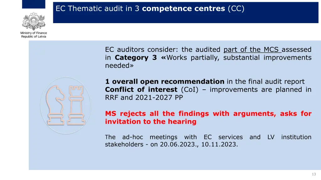 ec thematic audit in 3 competence centres cc