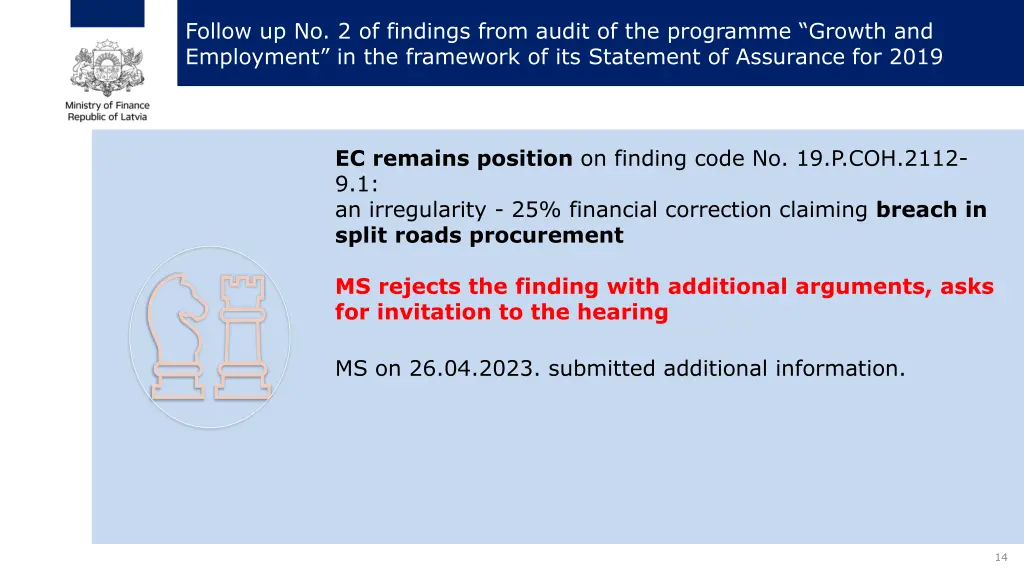 follow up no 2 of findings from audit