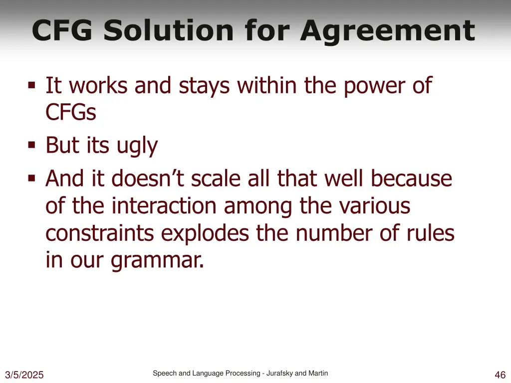 cfg solution for agreement