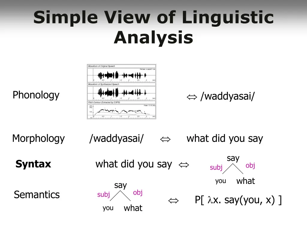 simple view of linguistic analysis